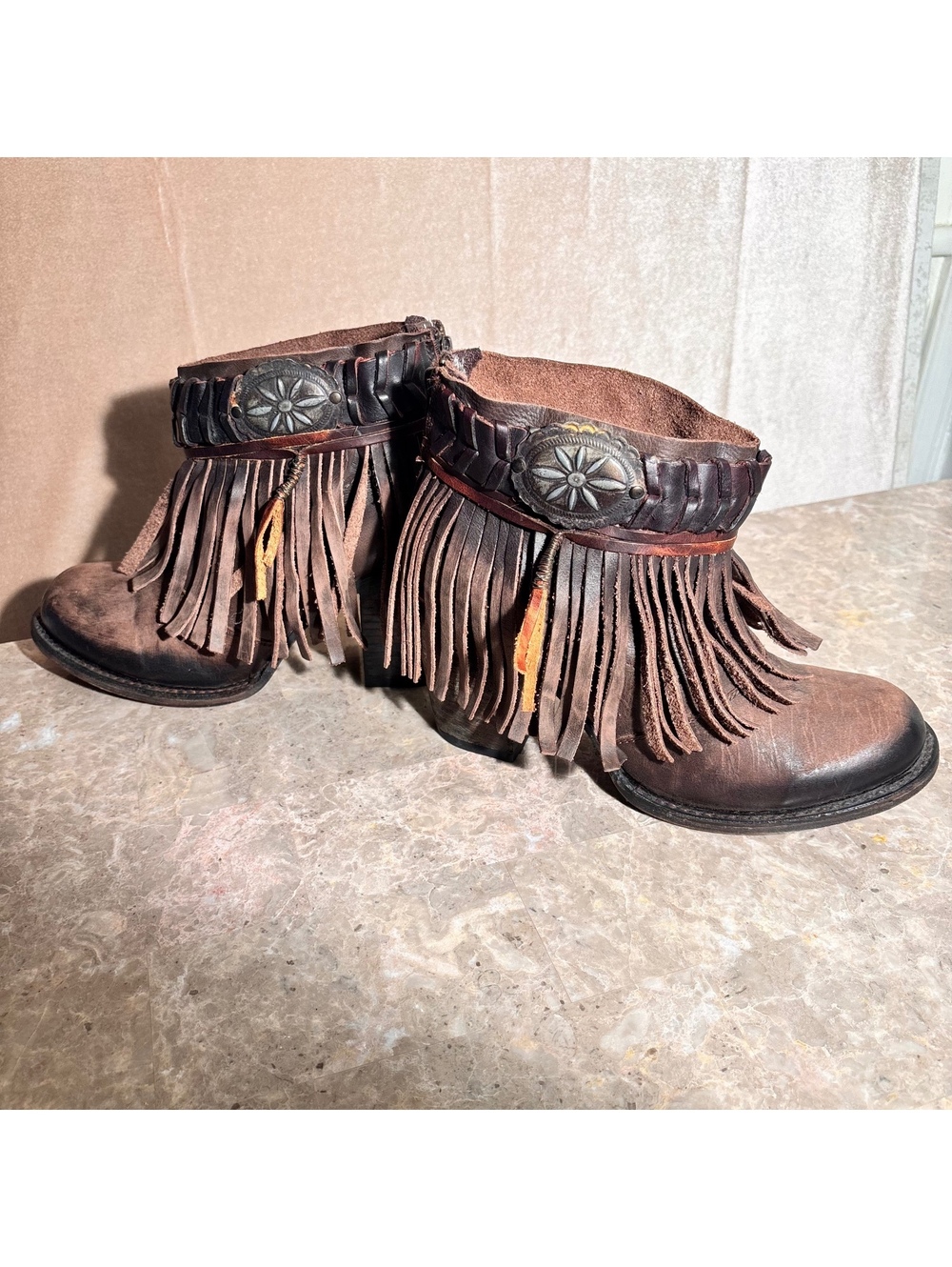 NWT “RARE” Freebird by Steven CHIEF Fringe Leather Luxe Ankle Boots Cocoa Size 9 - Picture 14 of 16